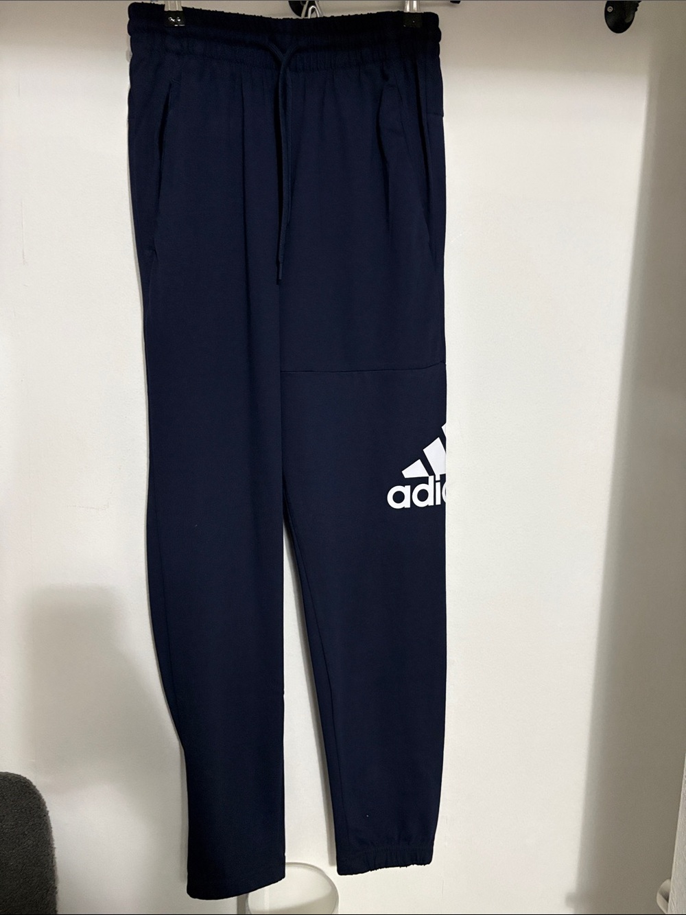 adidas Navy Blue Kids Joggers with White Logo